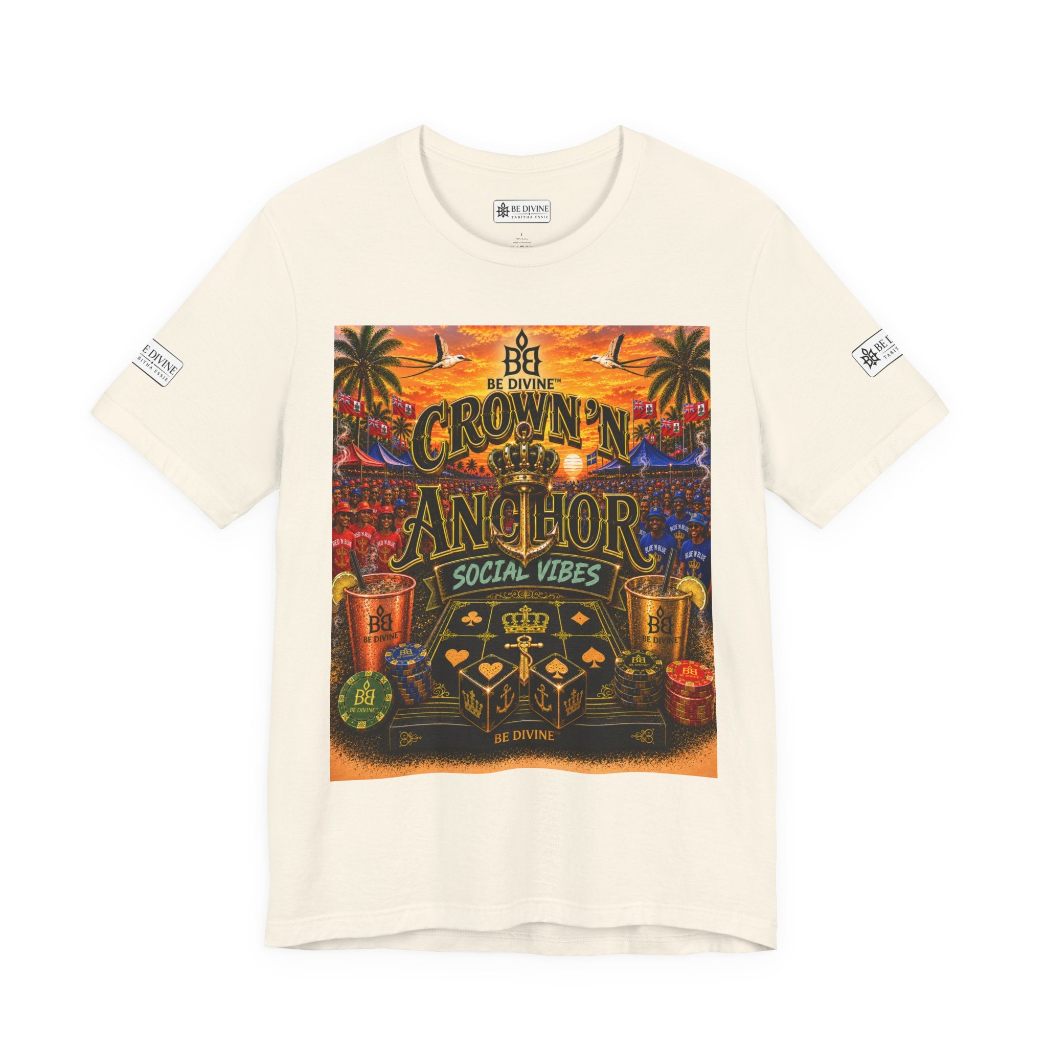 BE DIVINE™ Cup Match Social Vibes Tee – Crown 'N Anchor Edition