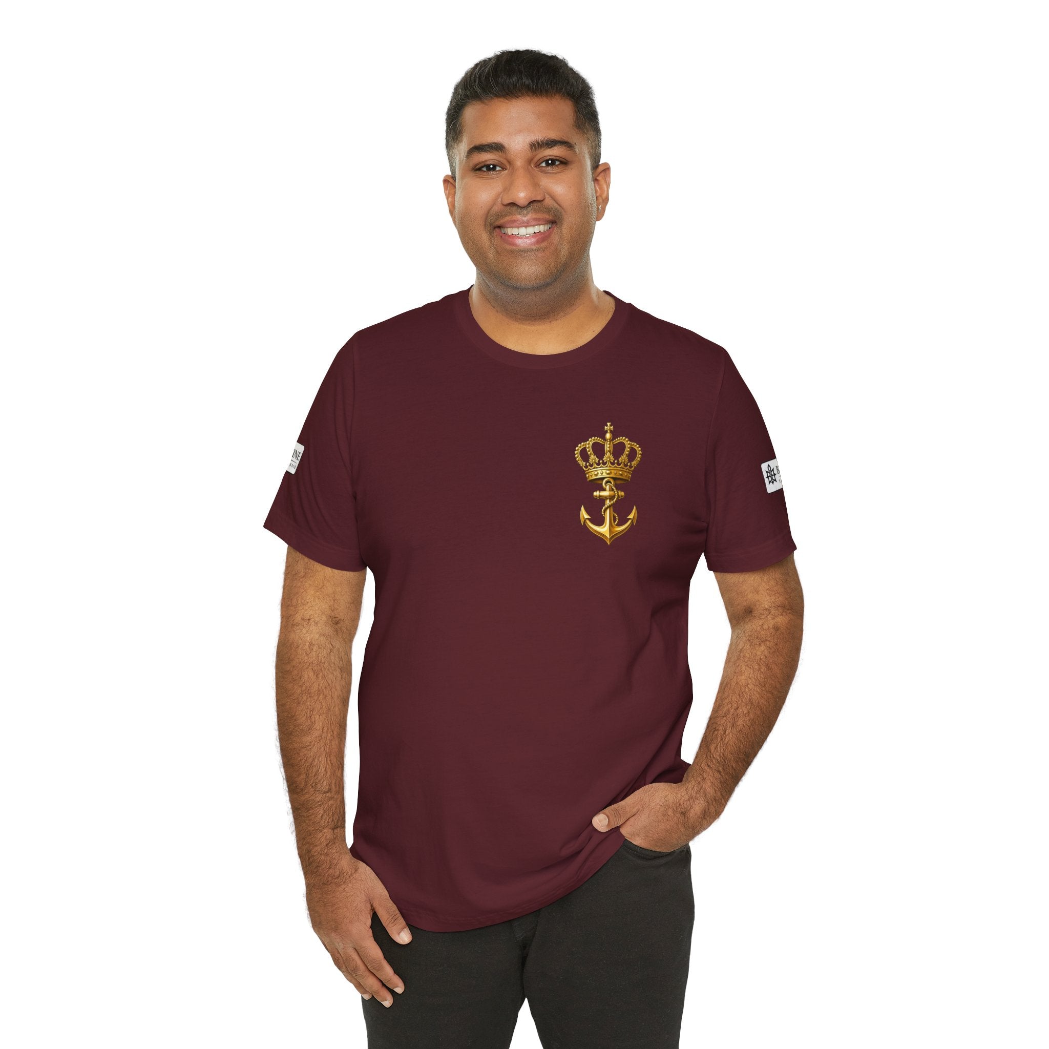 BE DIVINE™ Premium Minimal Crown 'N Anchor Tee – Black & Gold Edition