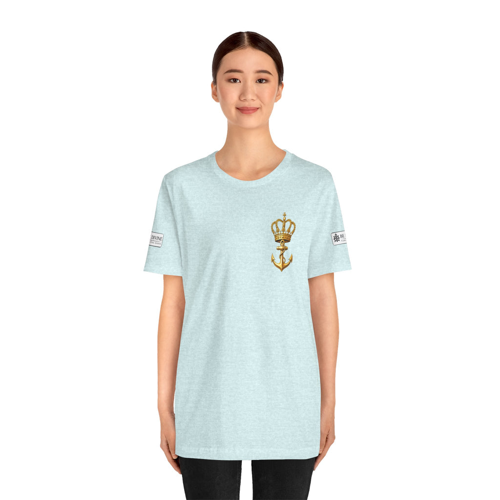BE DIVINE™ Premium Minimal Crown 'N Anchor Tee – Black & Gold Edition
