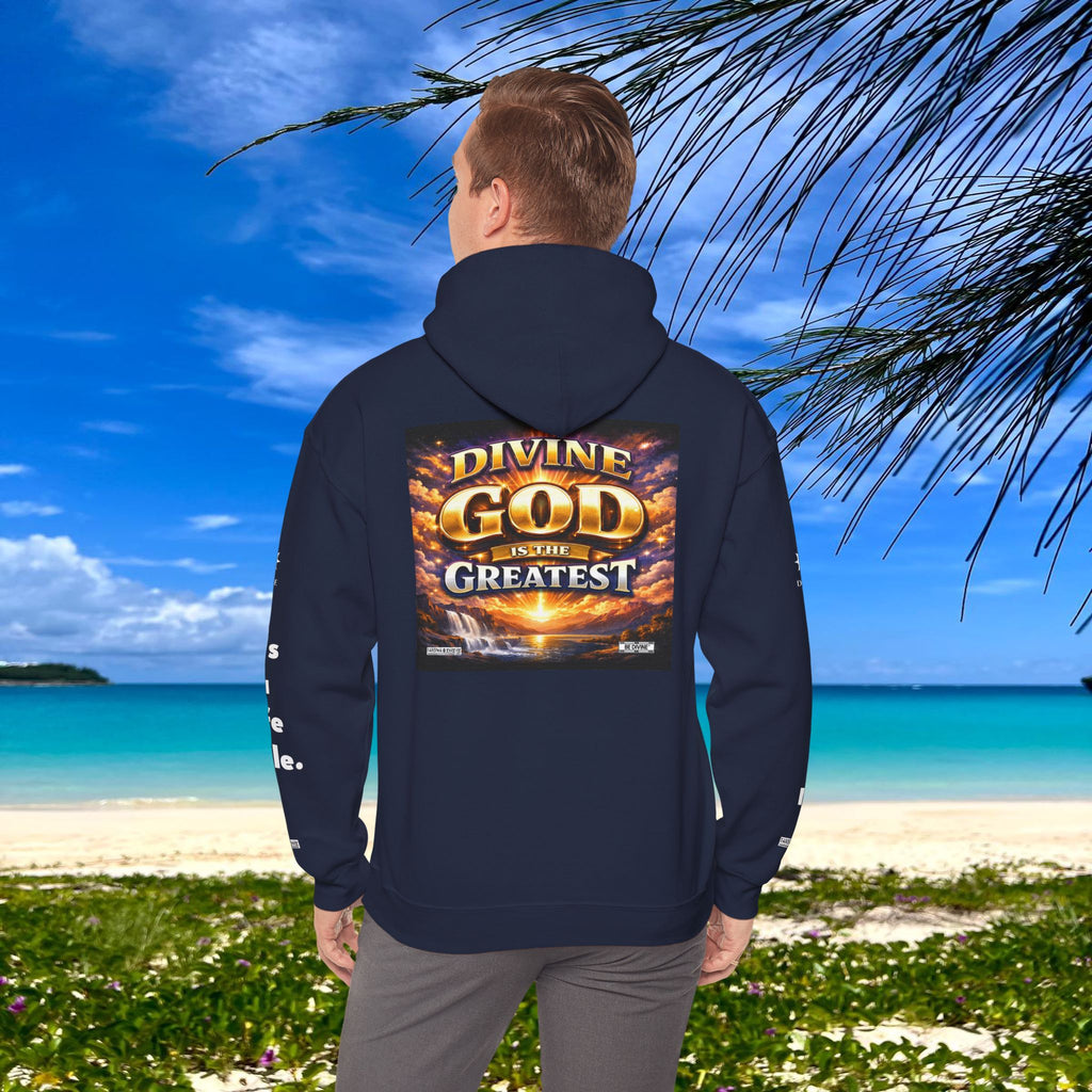 BE DIVINE™ Unisex Heavy Blend Hoodie – Divine God Is the Greatest Faith Statement Sweatshirt