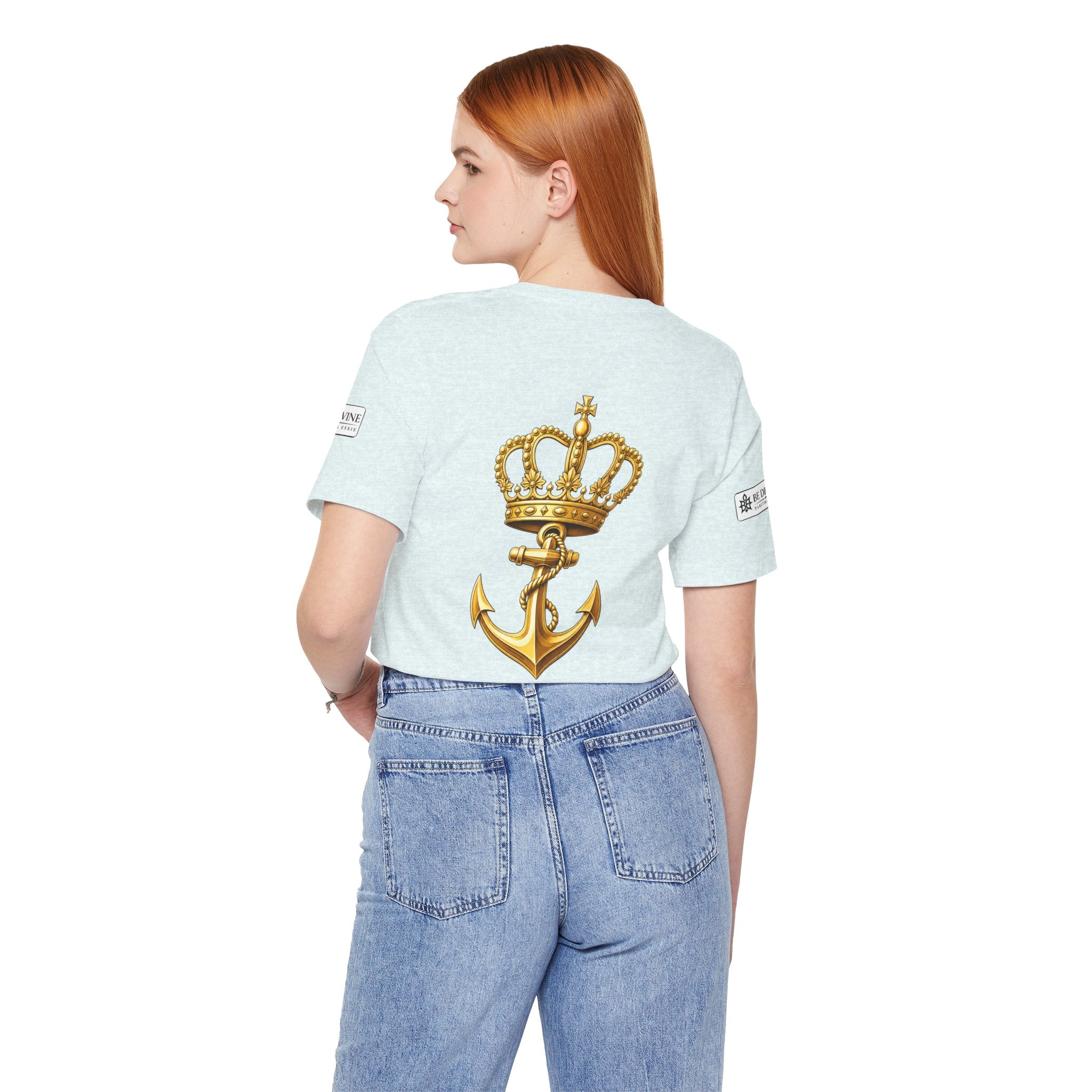 BE DIVINE™ Premium Minimal Crown 'N Anchor Tee – Black & Gold Edition
