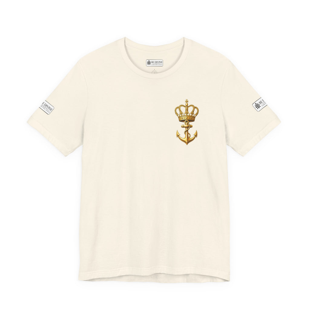 BE DIVINE™ Premium Minimal Crown 'N Anchor Tee – Black & Gold Edition