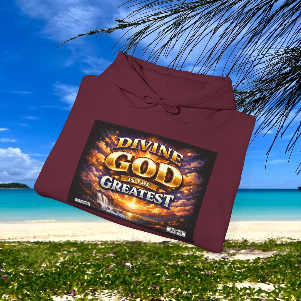 BE DIVINE™ Unisex Heavy Blend Hoodie – Divine God Is the Greatest Faith Statement Sweatshirt