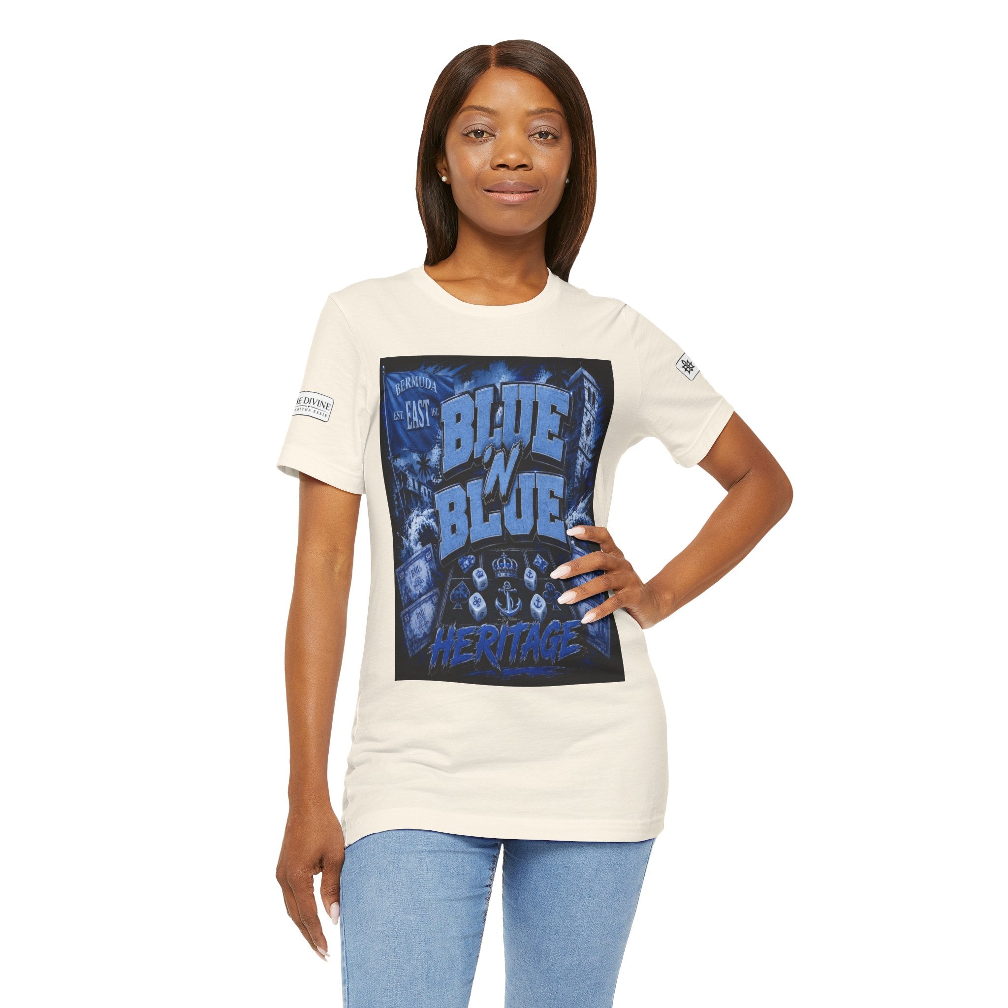 BE DIVINE™ Blue 'N Blue Heritage – I'm Here For Crown & Anchor Tee
