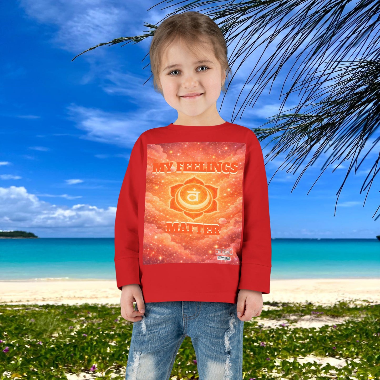 BE DIVINE™ Sacral Chakra Toddler Long Sleeve Tee | Emotional Expression & Creativity Shirt