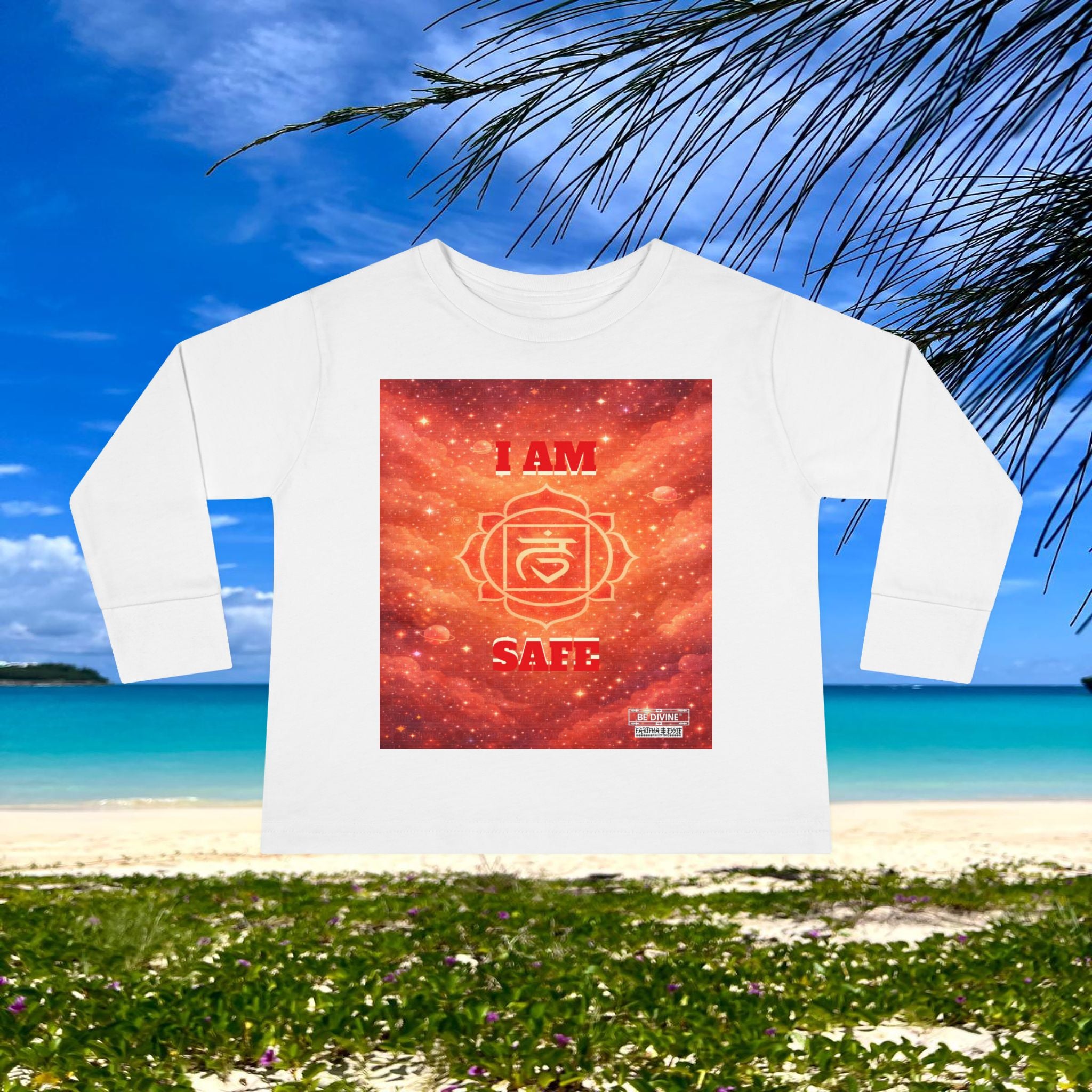 BE DIVINE™ Root Chakra Toddler Long Sleeve Tee | Safety & Security Affirmation Shirt