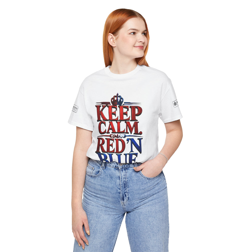 BE DIVINE™ Keep Calm. Red ’N Blue. Tee
