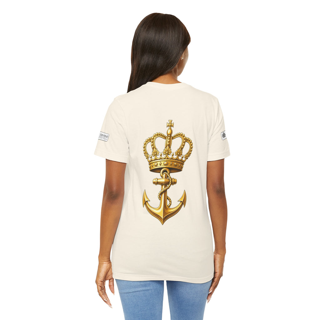 BE DIVINE™ Premium Minimal Crown 'N Anchor Tee – Black & Gold Edition
