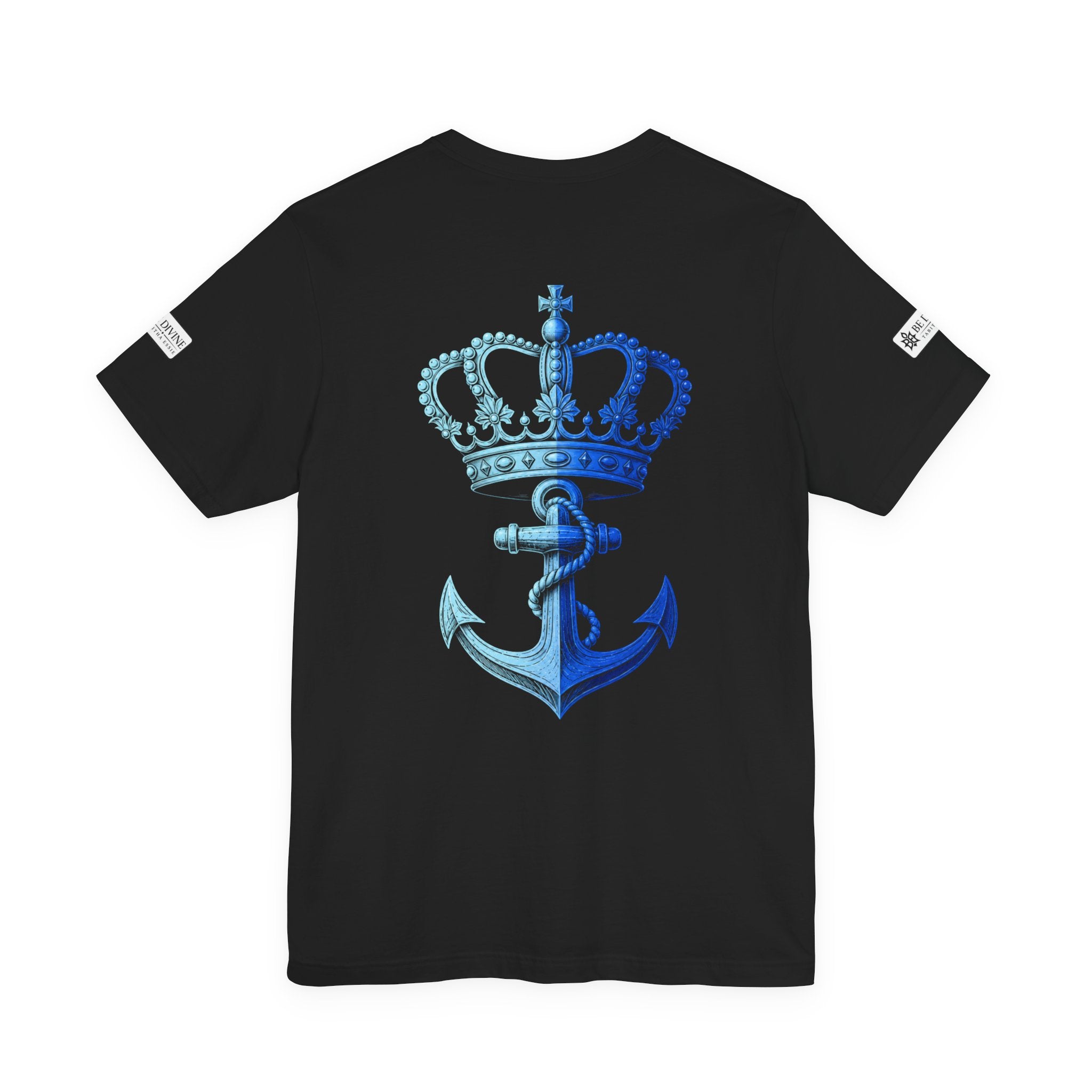 BE DIVINE™ Premium Minimal Crown 'N Anchor Tee – Blue 'N Blue Edition