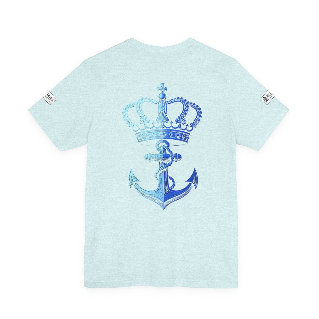 BE DIVINE™ Premium Minimal Crown 'N Anchor Tee – Blue 'N Blue Edition