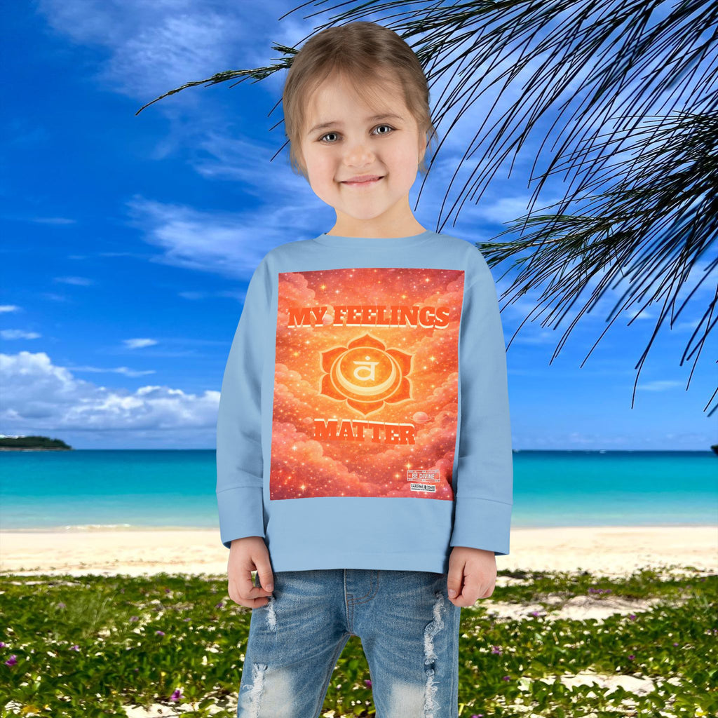 BE DIVINE™ Sacral Chakra Toddler Long Sleeve Tee | Emotional Expression & Creativity Shirt