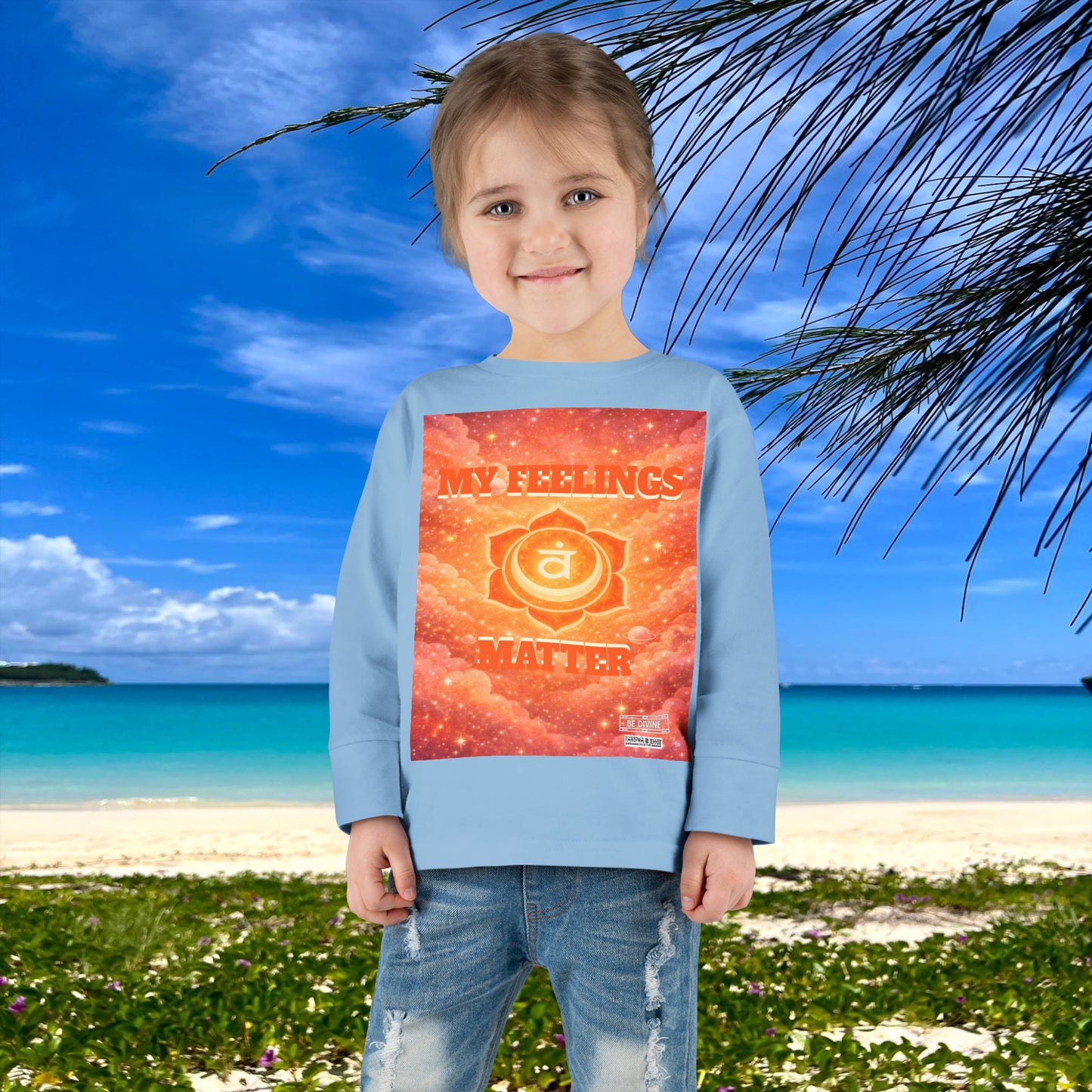 BE DIVINE™ Sacral Chakra Toddler Long Sleeve Tee | Emotional Expression & Creativity Shirt