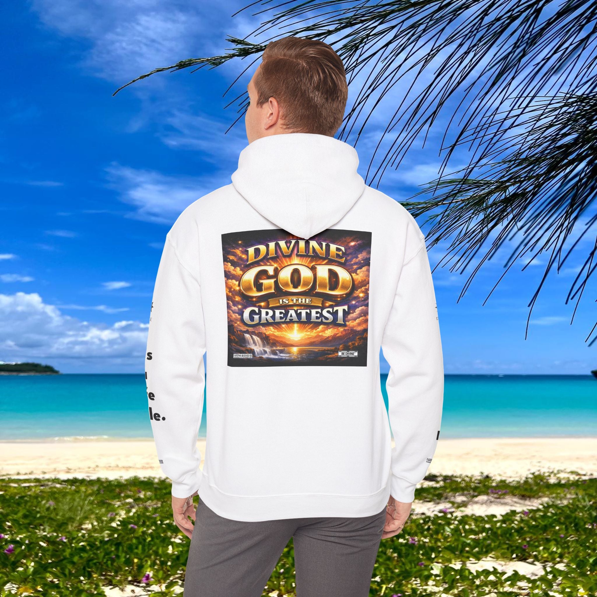 BE DIVINE™ Unisex Heavy Blend Hoodie – Divine God Is the Greatest Faith Statement Sweatshirt
