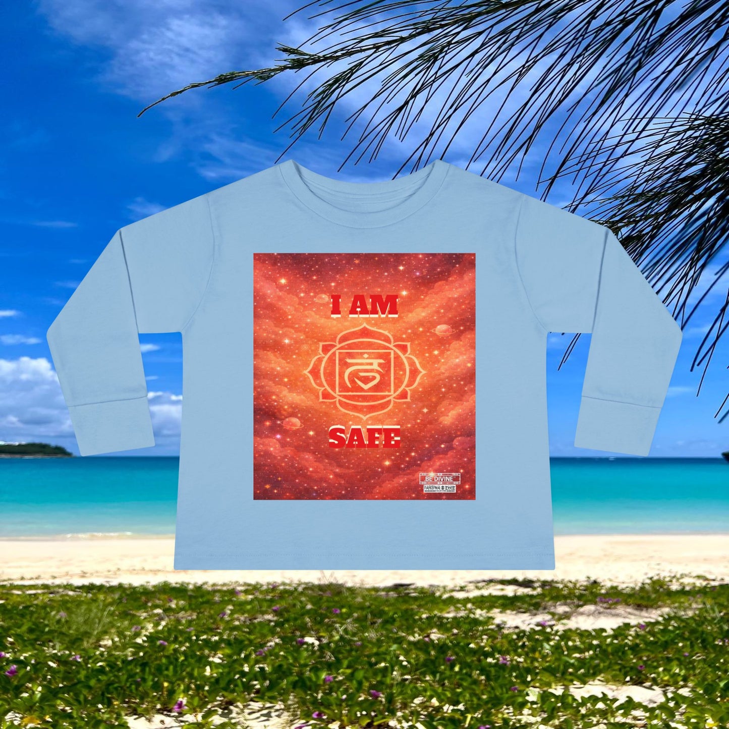 BE DIVINE™ Root Chakra Toddler Long Sleeve Tee | Safety & Security Affirmation Shirt