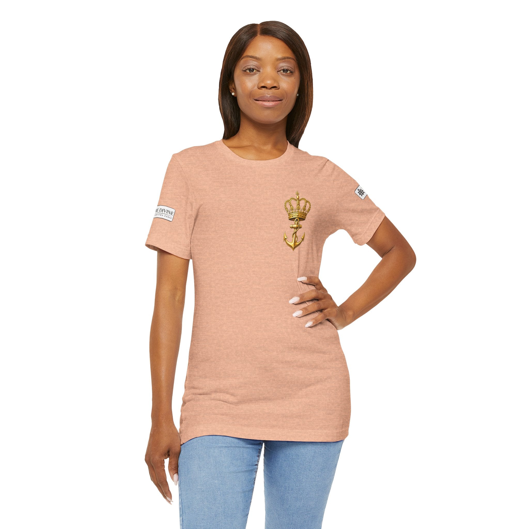 BE DIVINE™ Premium Minimal Crown 'N Anchor Tee – Black & Gold Edition