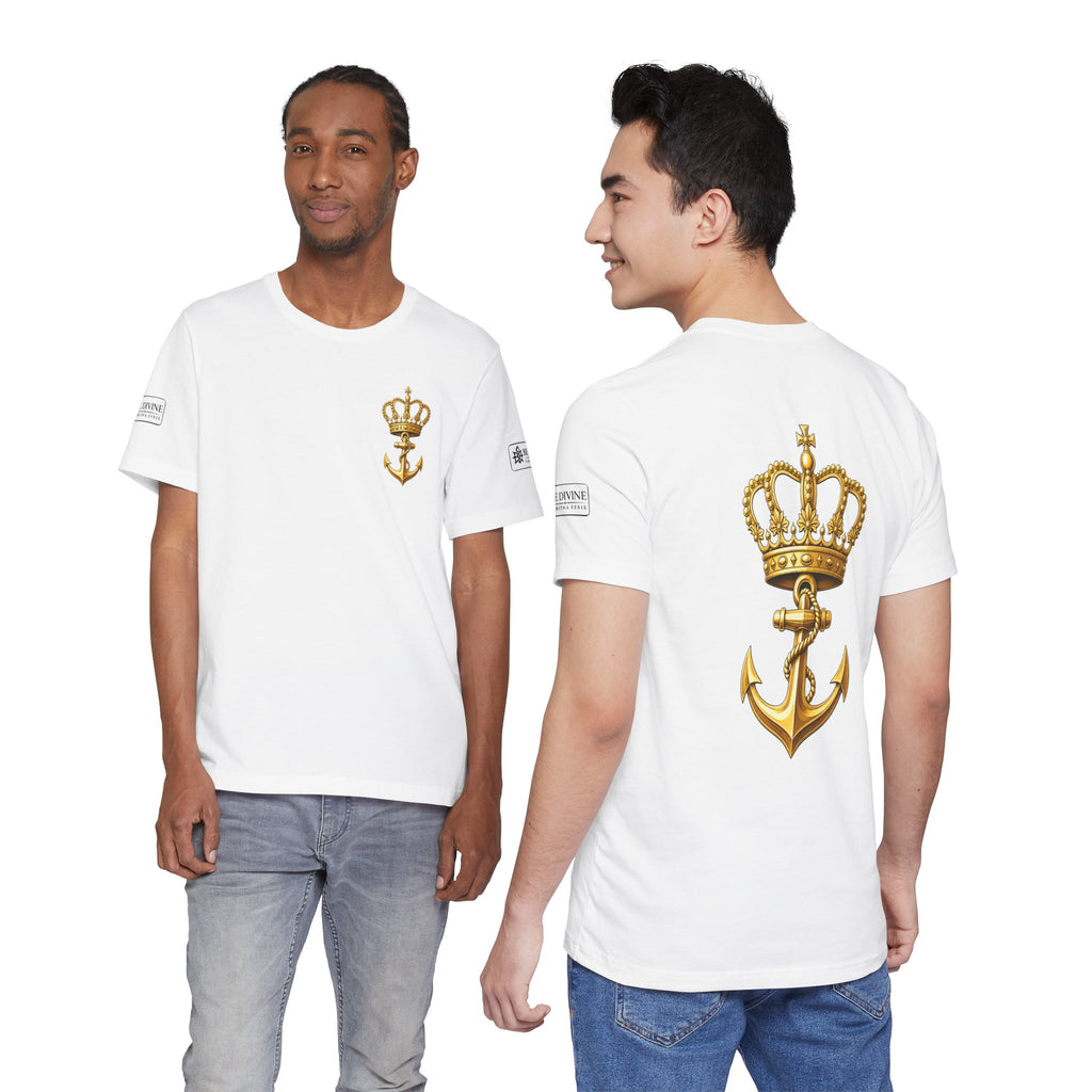 BE DIVINE™ Premium Minimal Crown 'N Anchor Tee – Black & Gold Edition