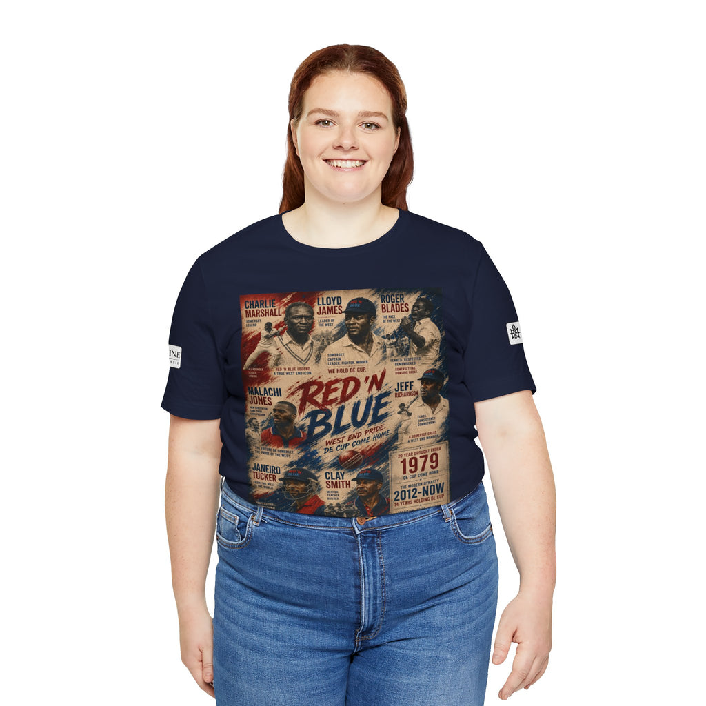 BE DIVINE™ Red ’N Blue Cricket Greats Tee
