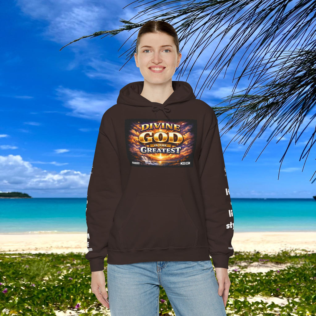 BE DIVINE™ Unisex Heavy Blend Hoodie – Divine God Is the Greatest Faith Statement Sweatshirt