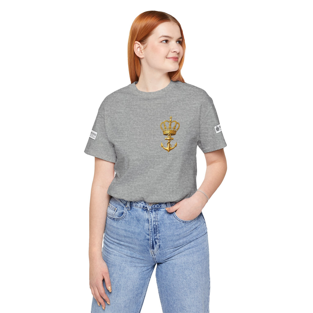 BE DIVINE™ Premium Minimal Crown 'N Anchor Tee – Black & Gold Edition