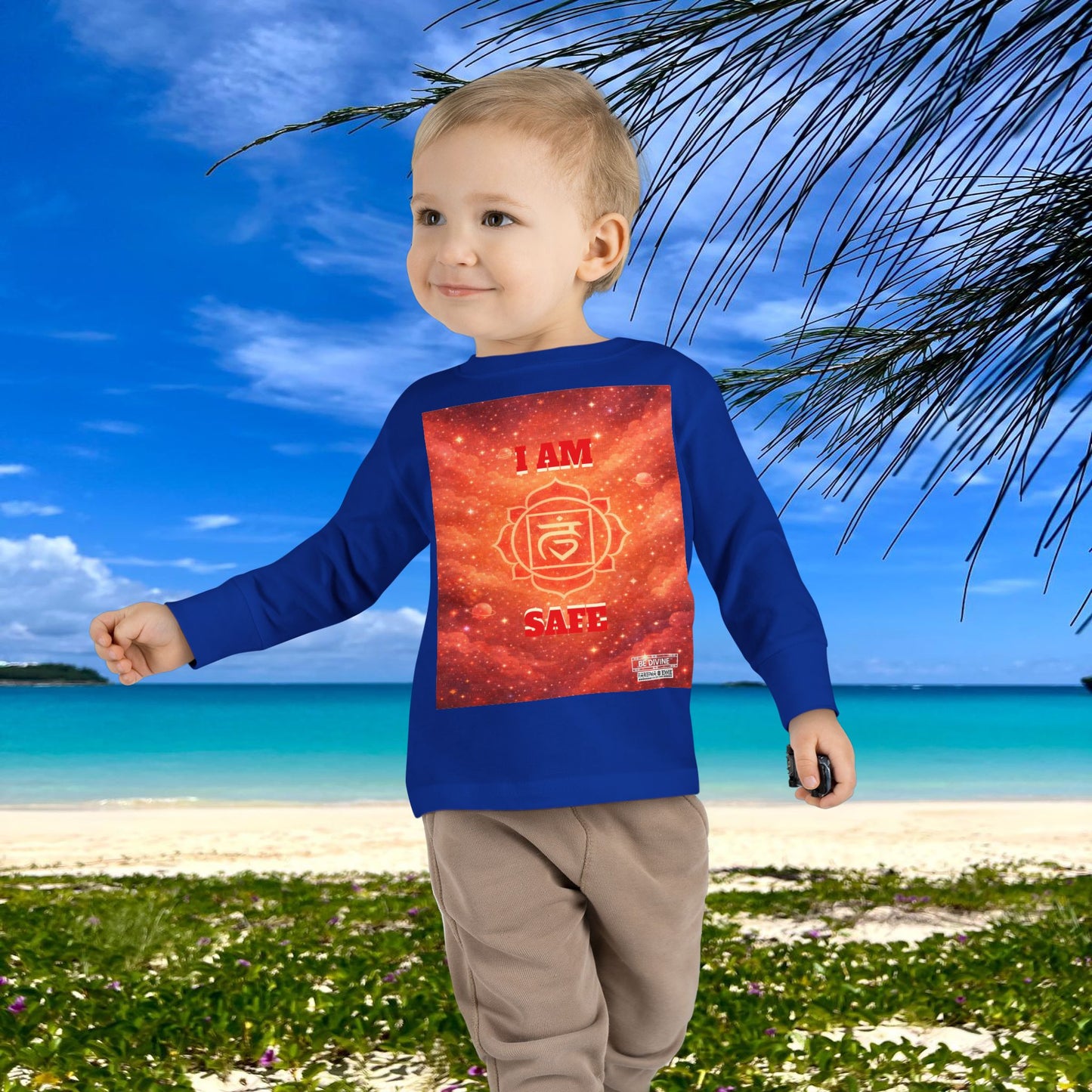 BE DIVINE™ Root Chakra Toddler Long Sleeve Tee | Safety & Security Affirmation Shirt