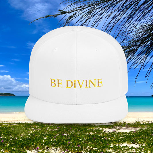 BE DIVINE™ Premium Snapback Cap – Embroidered Gold
