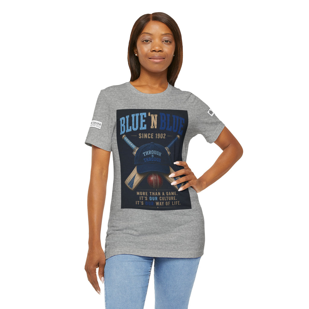 BE DIVINE™ Blue 'N Blue Since 1902 – Through 'N Through Heritage Tee