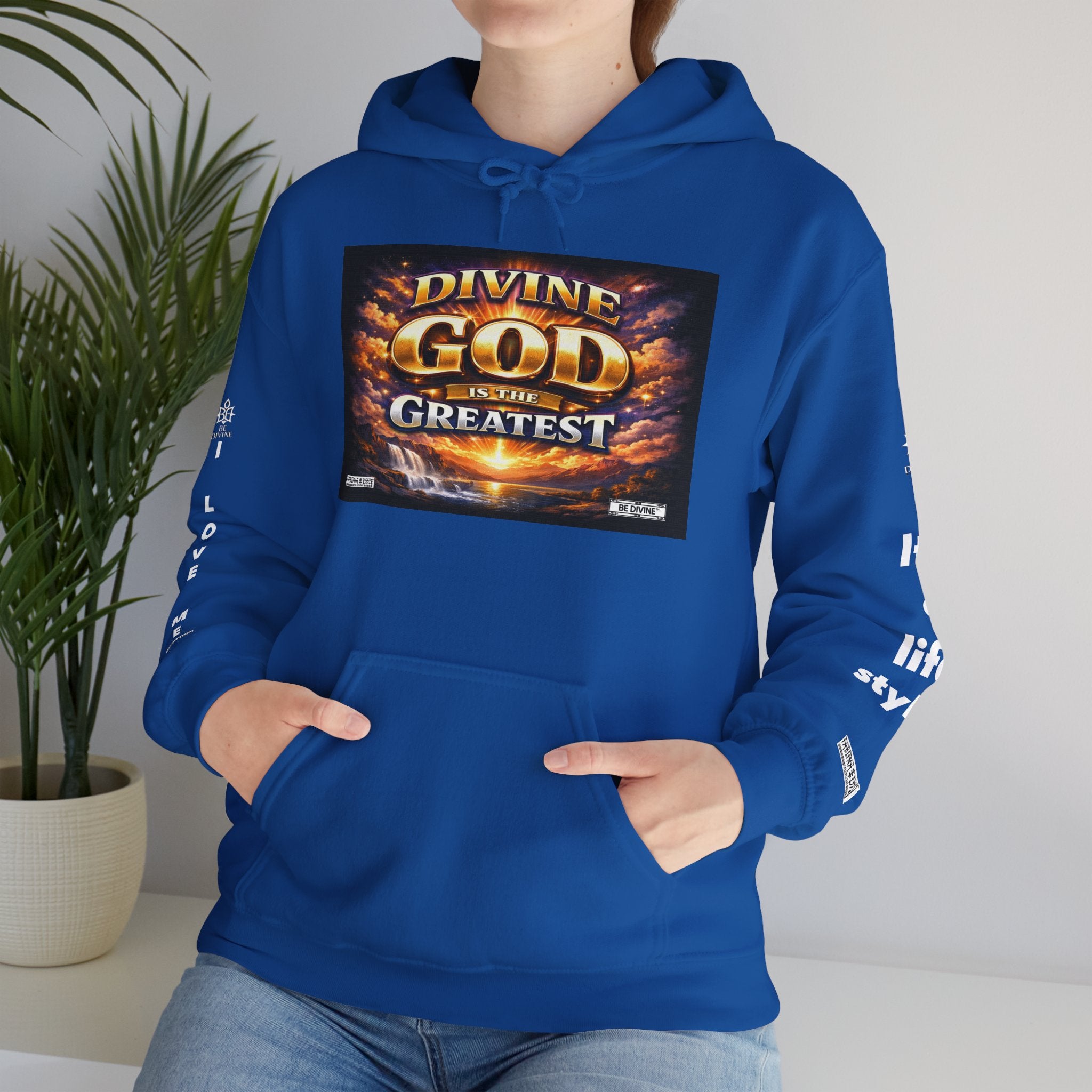 BE DIVINE™ Unisex Heavy Blend Hoodie – Divine God Is the Greatest Faith Statement Sweatshirt