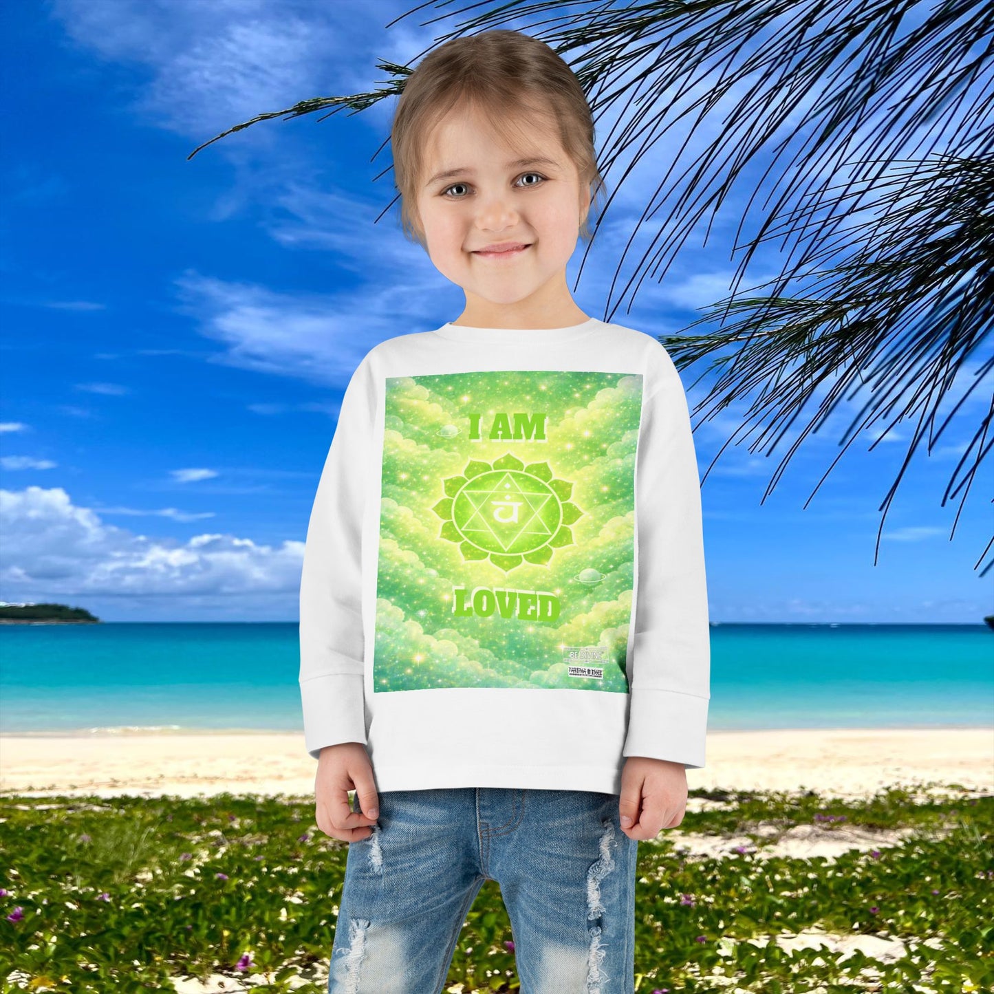 BE DIVINE™ Heart Chakra Toddler Long Sleeve Tee | Love & Compassion Affirmation Shirt