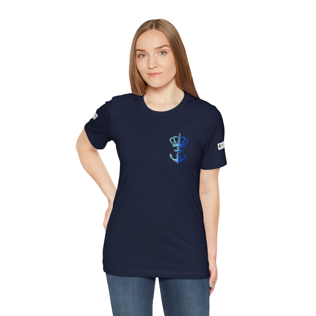 BE DIVINE™ Premium Minimal Crown 'N Anchor Tee – Blue 'N Blue Edition