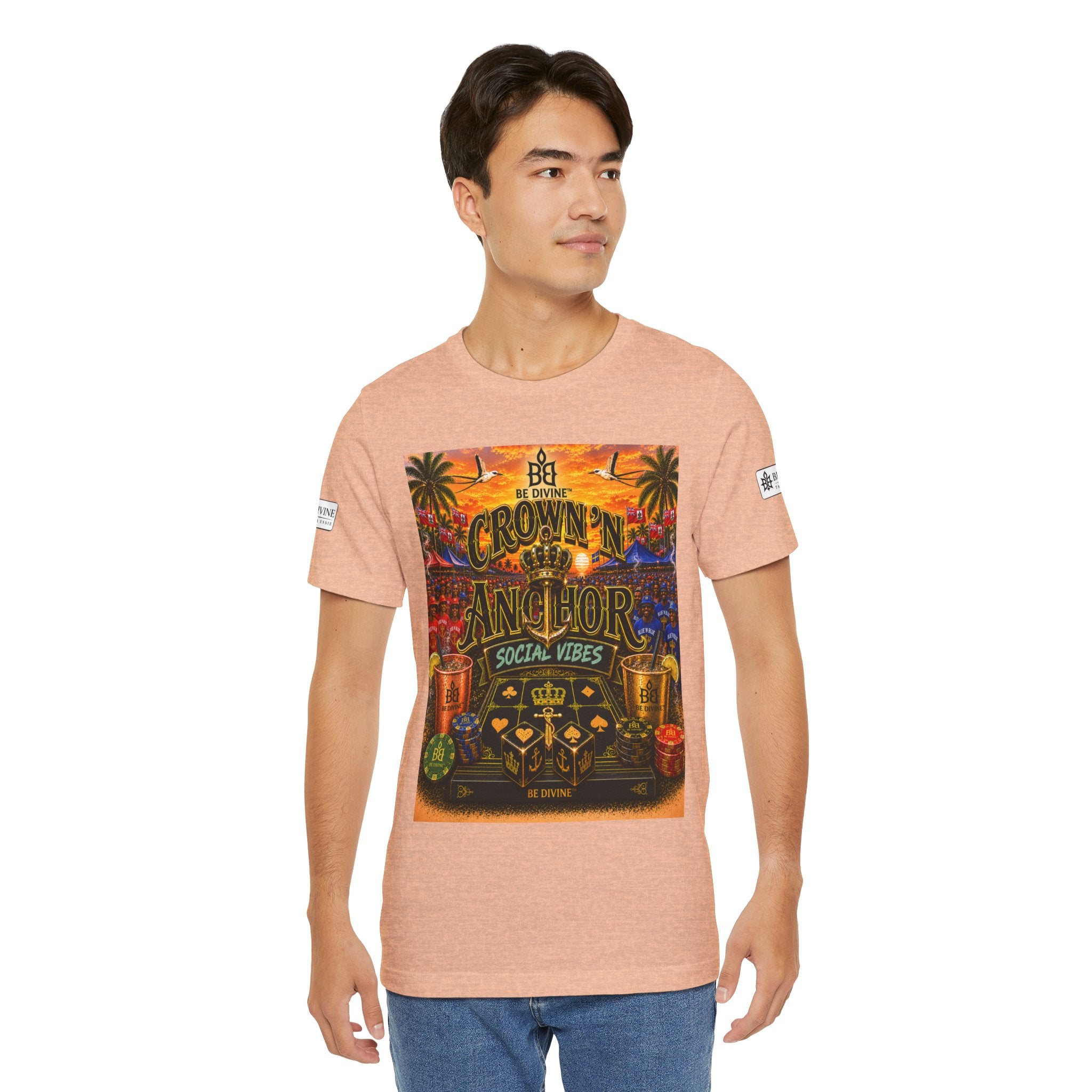 BE DIVINE™ Cup Match Social Vibes Tee – Crown 'N Anchor Edition