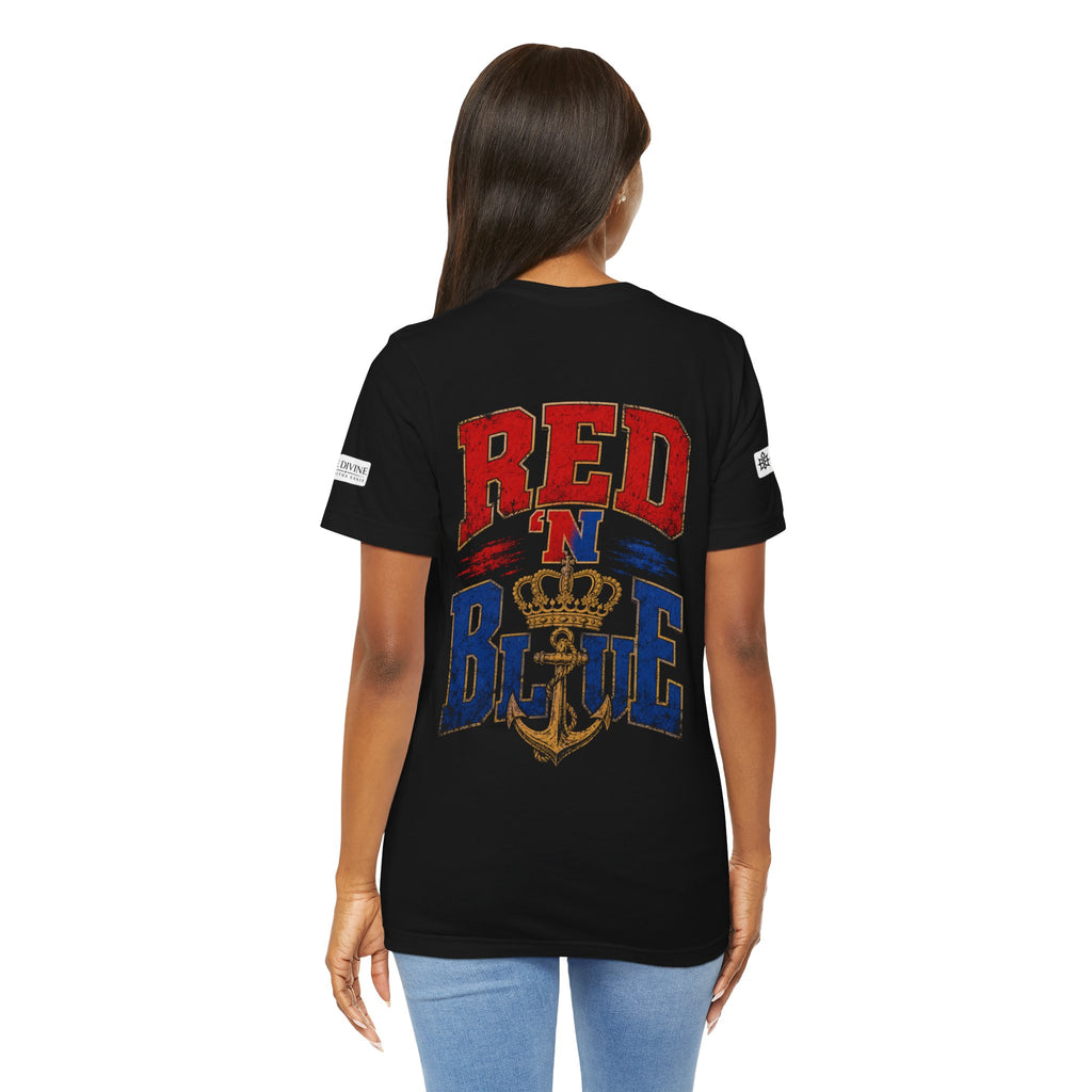 BE DIVINE™ RED 'N BLUE Tee – Crown 'N Anchor Edition