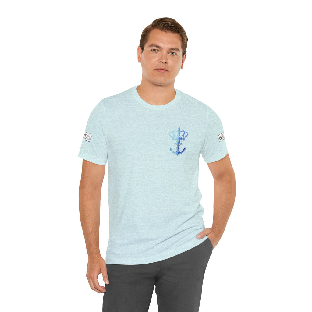 BE DIVINE™ Premium Minimal Crown 'N Anchor Tee – Blue 'N Blue Edition
