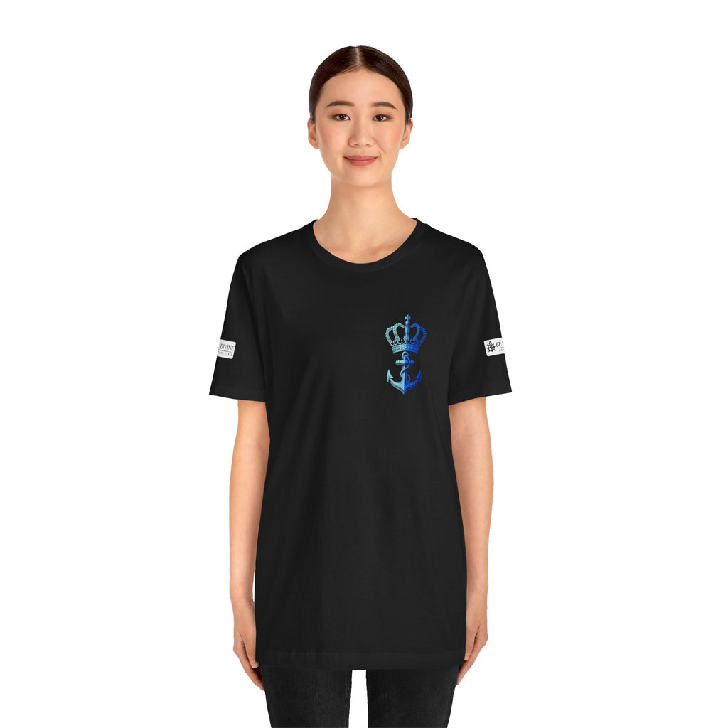 BE DIVINE™ Premium Minimal Crown 'N Anchor Tee – Blue 'N Blue Edition