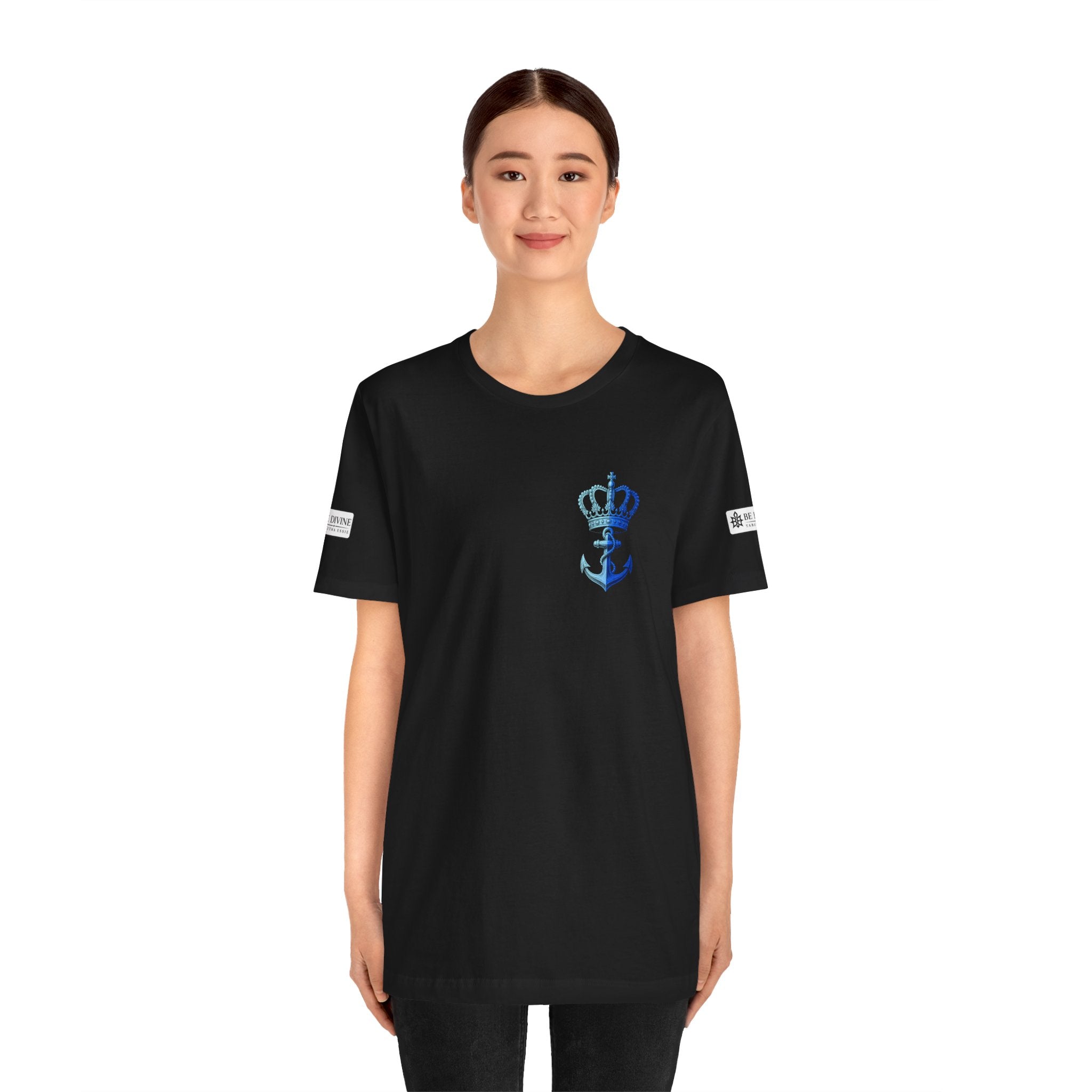 BE DIVINE™ Premium Minimal Crown 'N Anchor Tee – Blue 'N Blue Edition