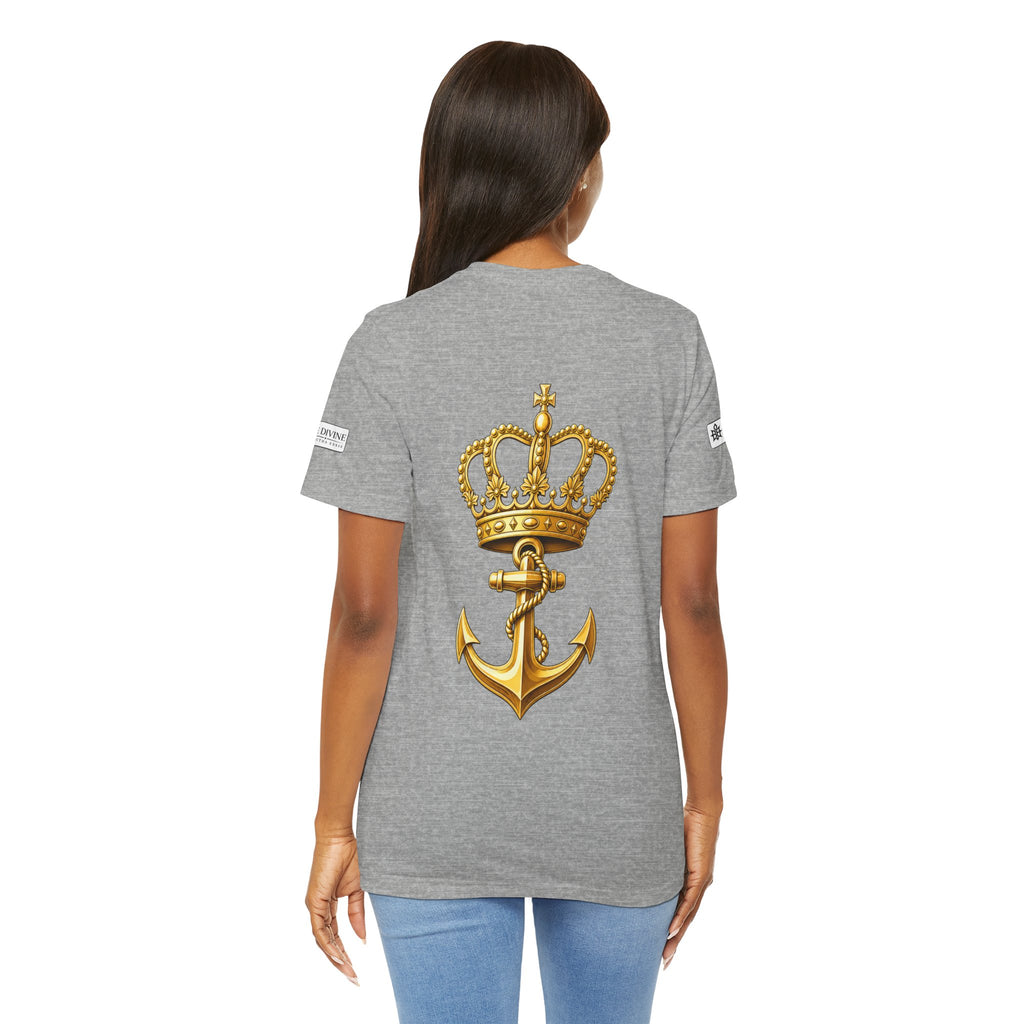 BE DIVINE™ Premium Minimal Crown 'N Anchor Tee – Black & Gold Edition