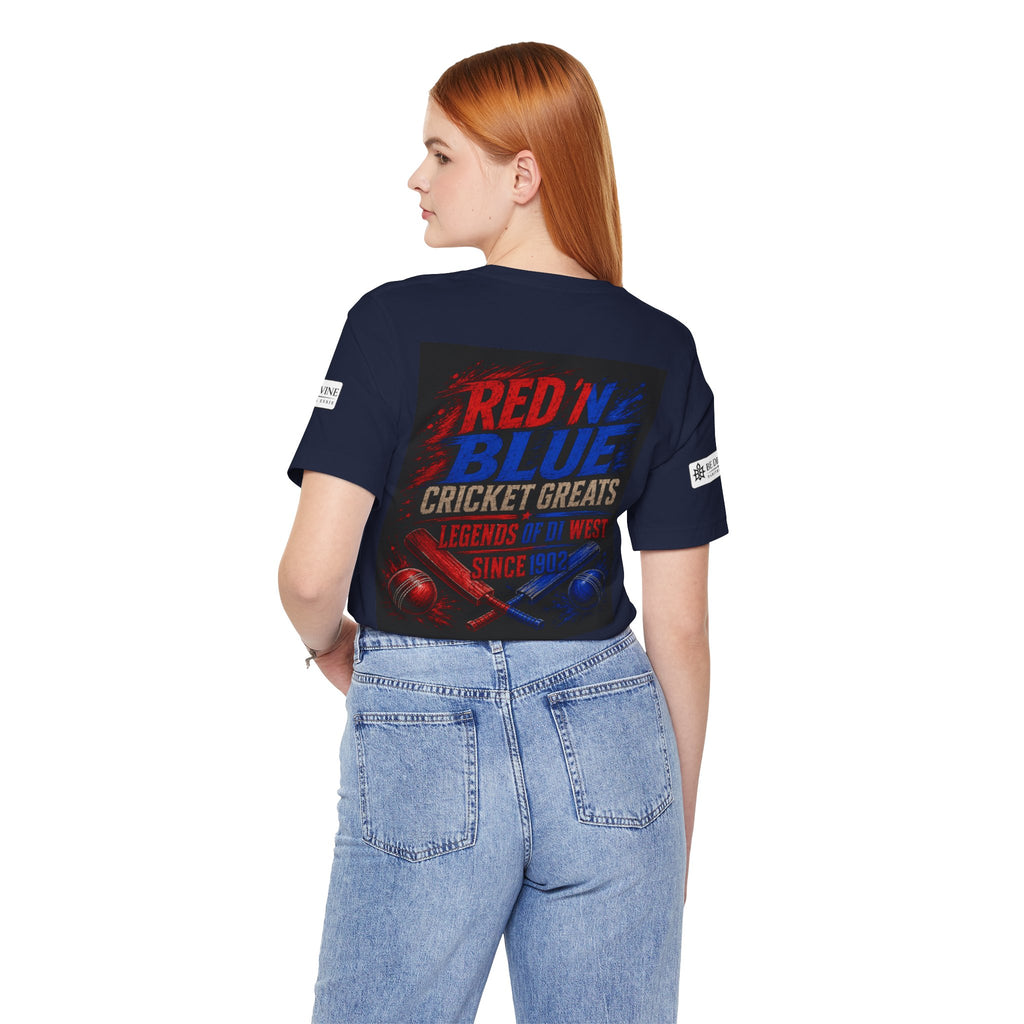 BE DIVINE™ Red ’N Blue Cricket Greats Tee