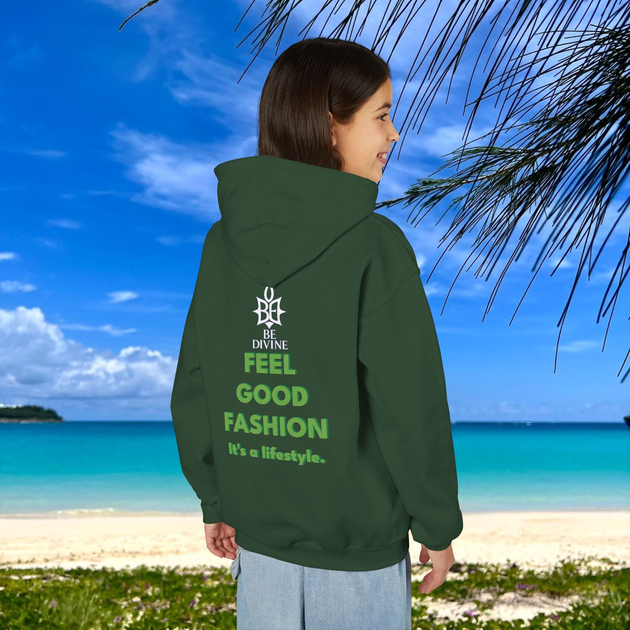 BE DIVINE™ Youth Hoodie – Gender Neutral, Soft Cotton, Inspirational Print (Youth S–XL)