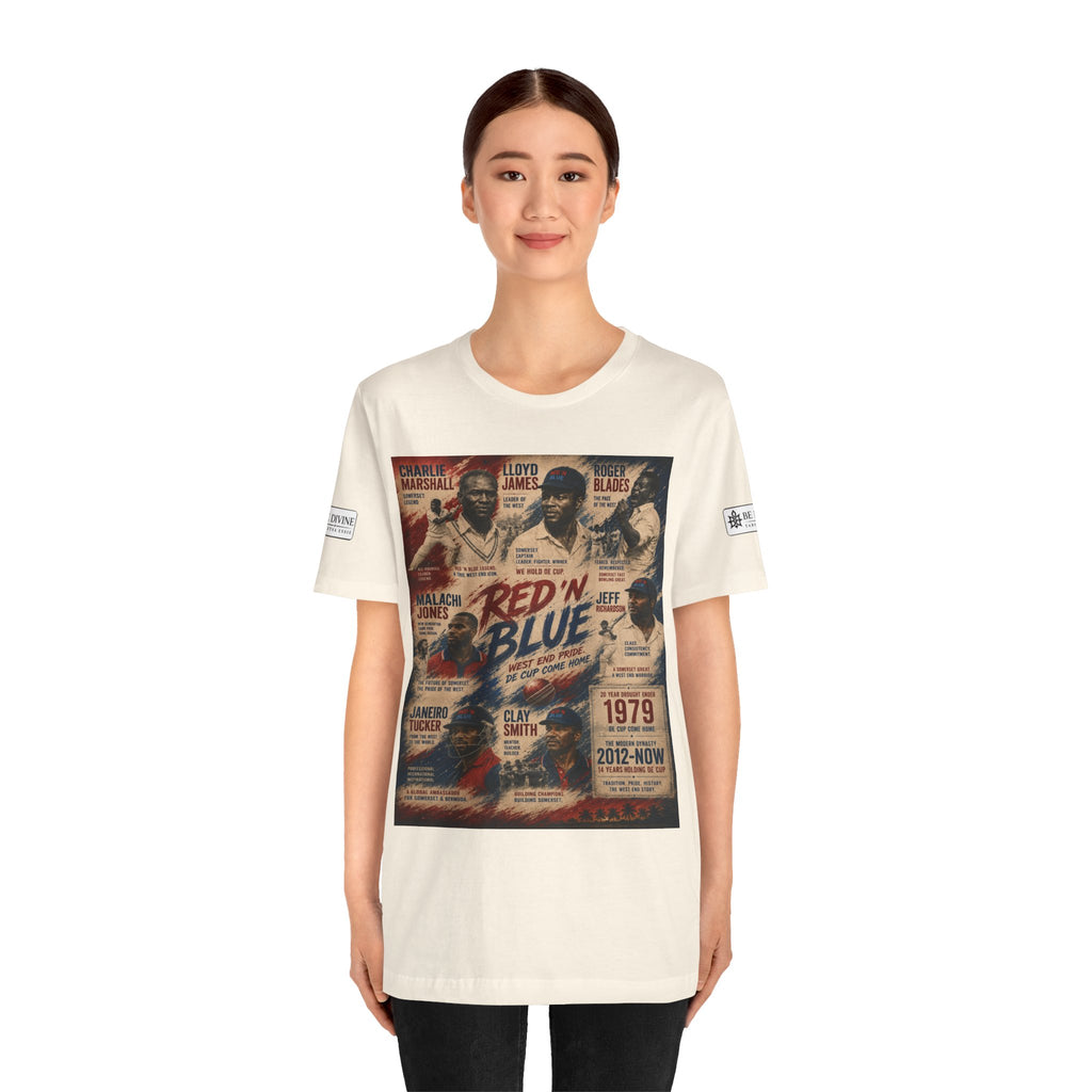 BE DIVINE™ Red ’N Blue Cricket Greats Tee