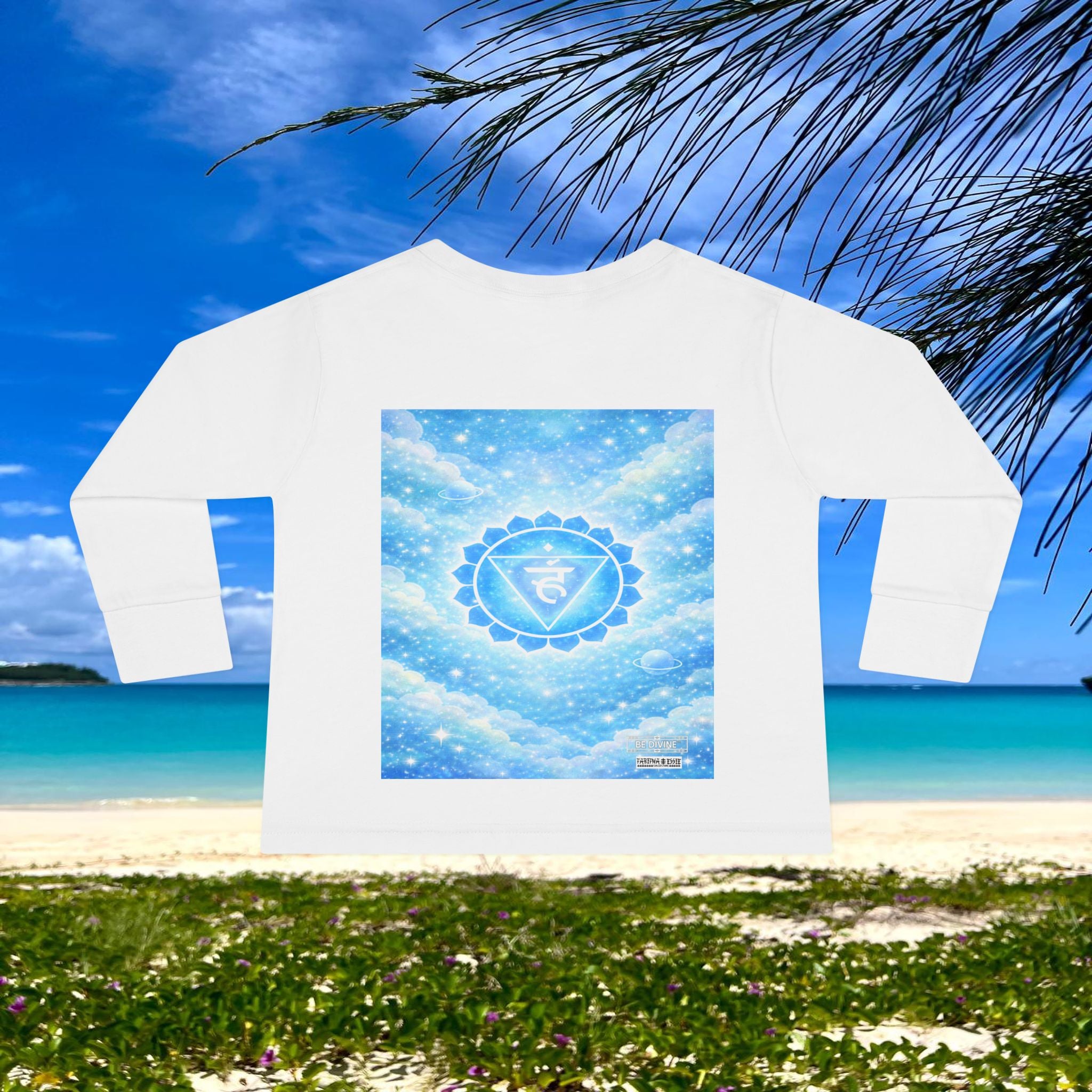 BE DIVINE™ Throat Chakra Toddler Long Sleeve Tee | Communication & Self-Expression Shirt