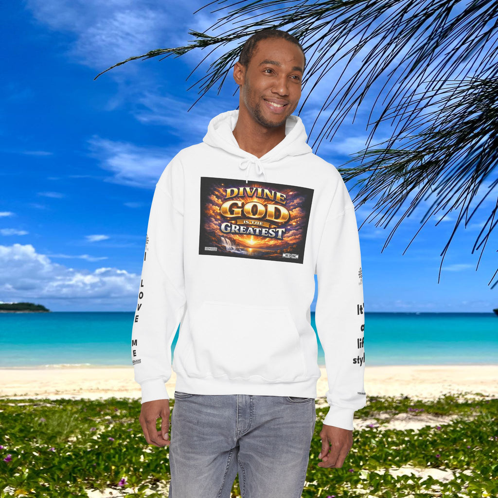 BE DIVINE™ Unisex Heavy Blend Hoodie – Divine God Is the Greatest Faith Statement Sweatshirt