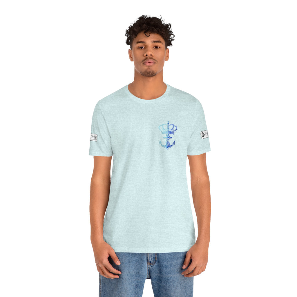 BE DIVINE™ Premium Minimal Crown 'N Anchor Tee – Blue 'N Blue Edition