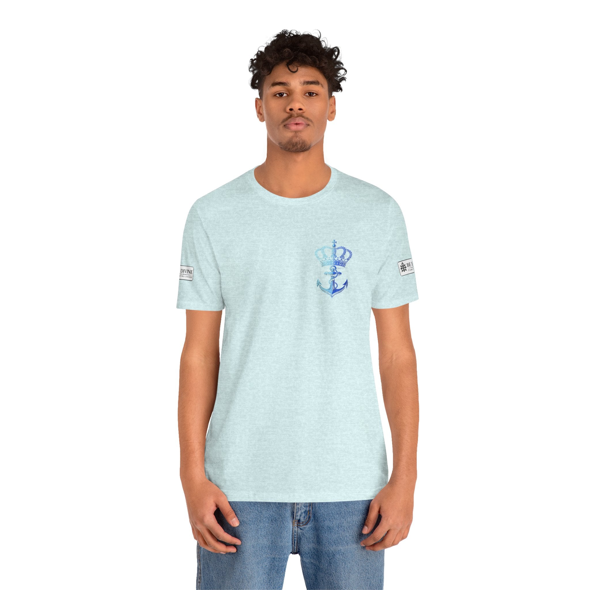 BE DIVINE™ Premium Minimal Crown 'N Anchor Tee – Blue 'N Blue Edition