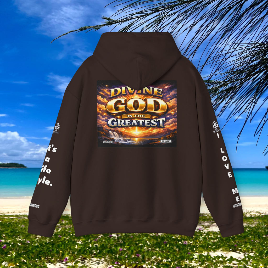 BE DIVINE™ Unisex Heavy Blend Hoodie – Divine God Is the Greatest Faith Statement Sweatshirt