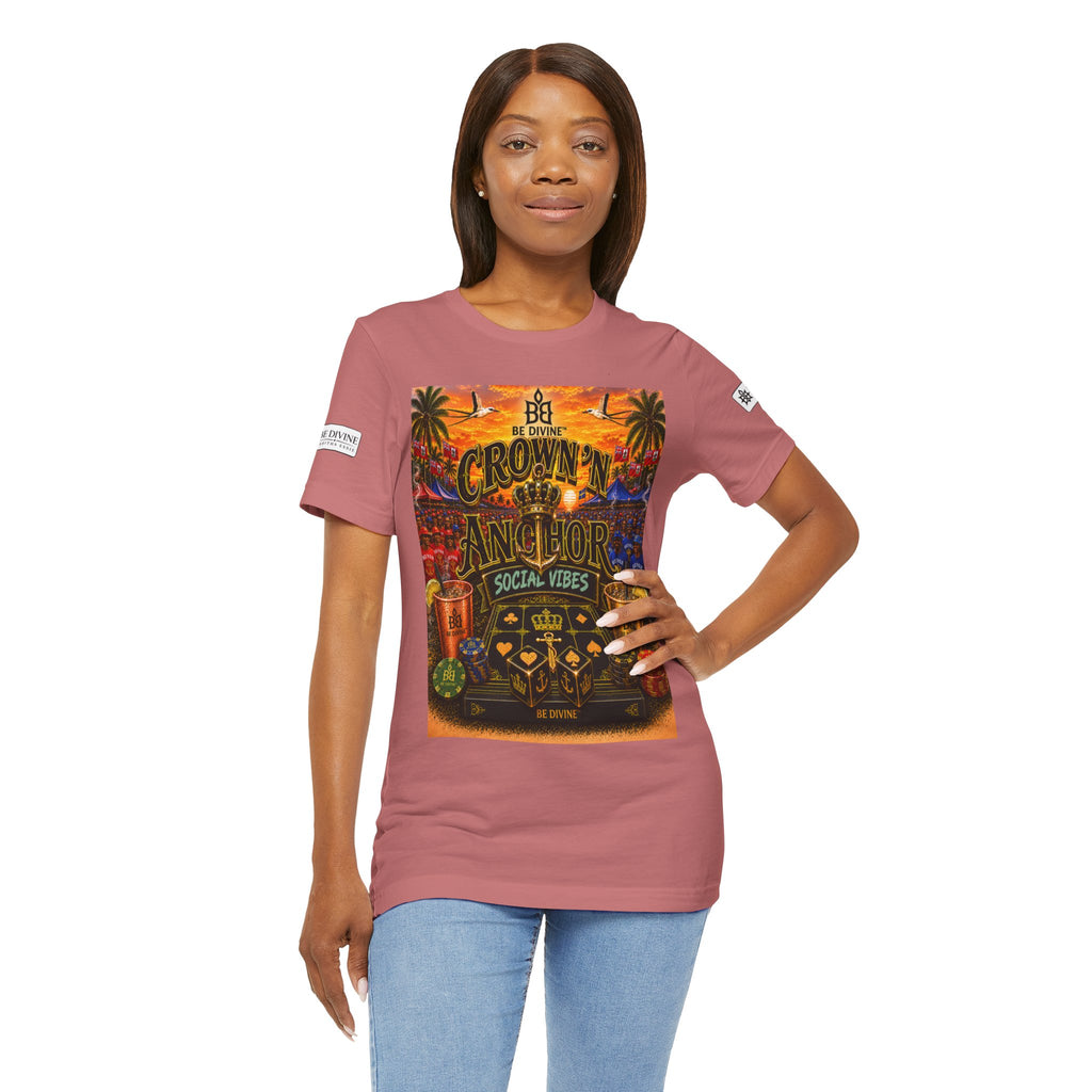BE DIVINE™ Cup Match Social Vibes Tee – Crown 'N Anchor Edition