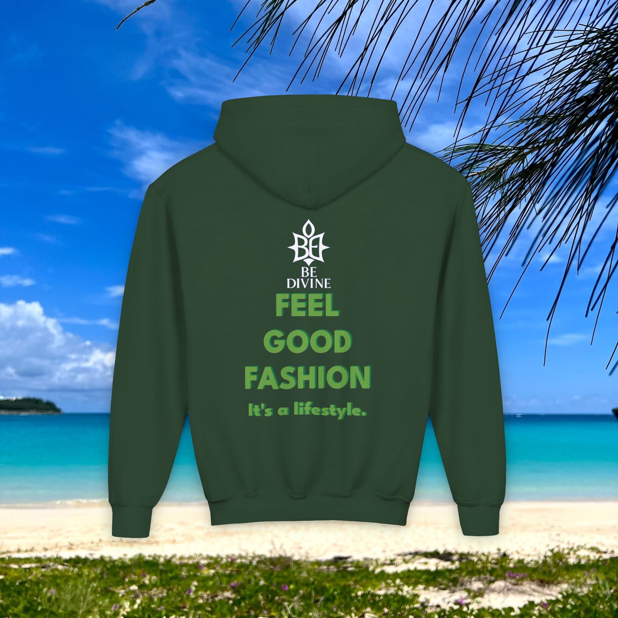 BE DIVINE™ Youth Hoodie – Gender Neutral, Soft Cotton, Inspirational Print (Youth S–XL)