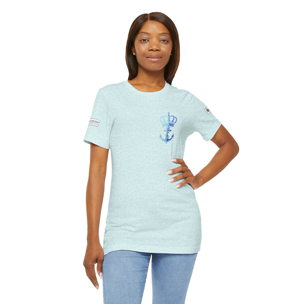 BE DIVINE™ Premium Minimal Crown 'N Anchor Tee – Blue 'N Blue Edition