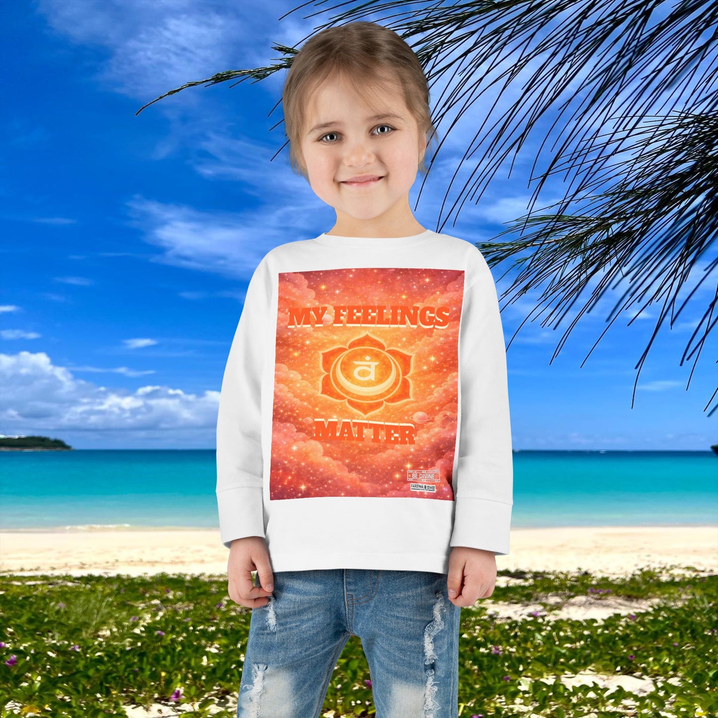 BE DIVINE™ Sacral Chakra Toddler Long Sleeve Tee | Emotional Expression & Creativity Shirt