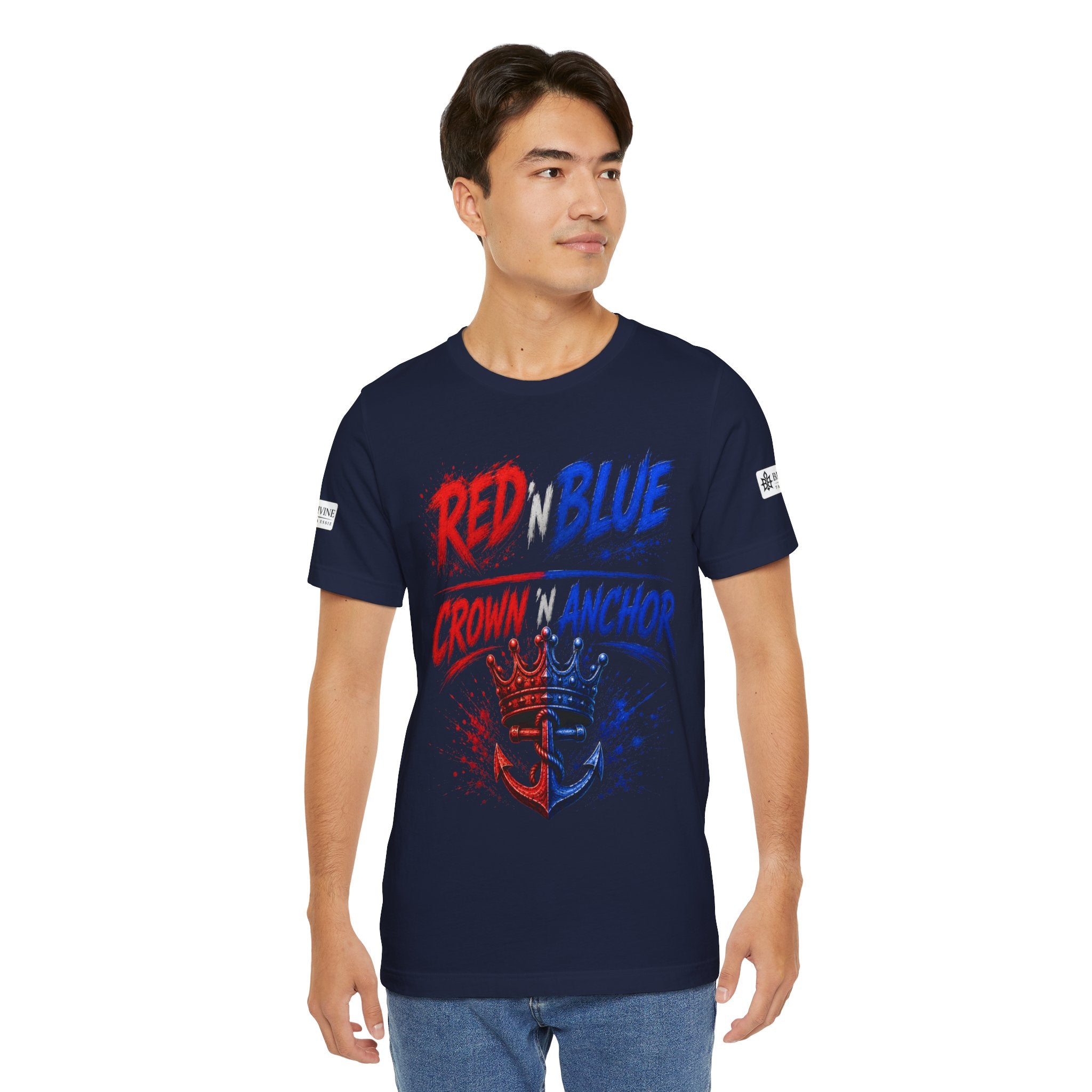 BE DIVINE™ Red ’N Blue Crown ’N Anchor Tee