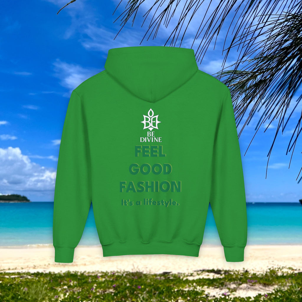 BE DIVINE™ Youth Hoodie – Gender Neutral, Soft Cotton, Inspirational Print (Youth S–XL)