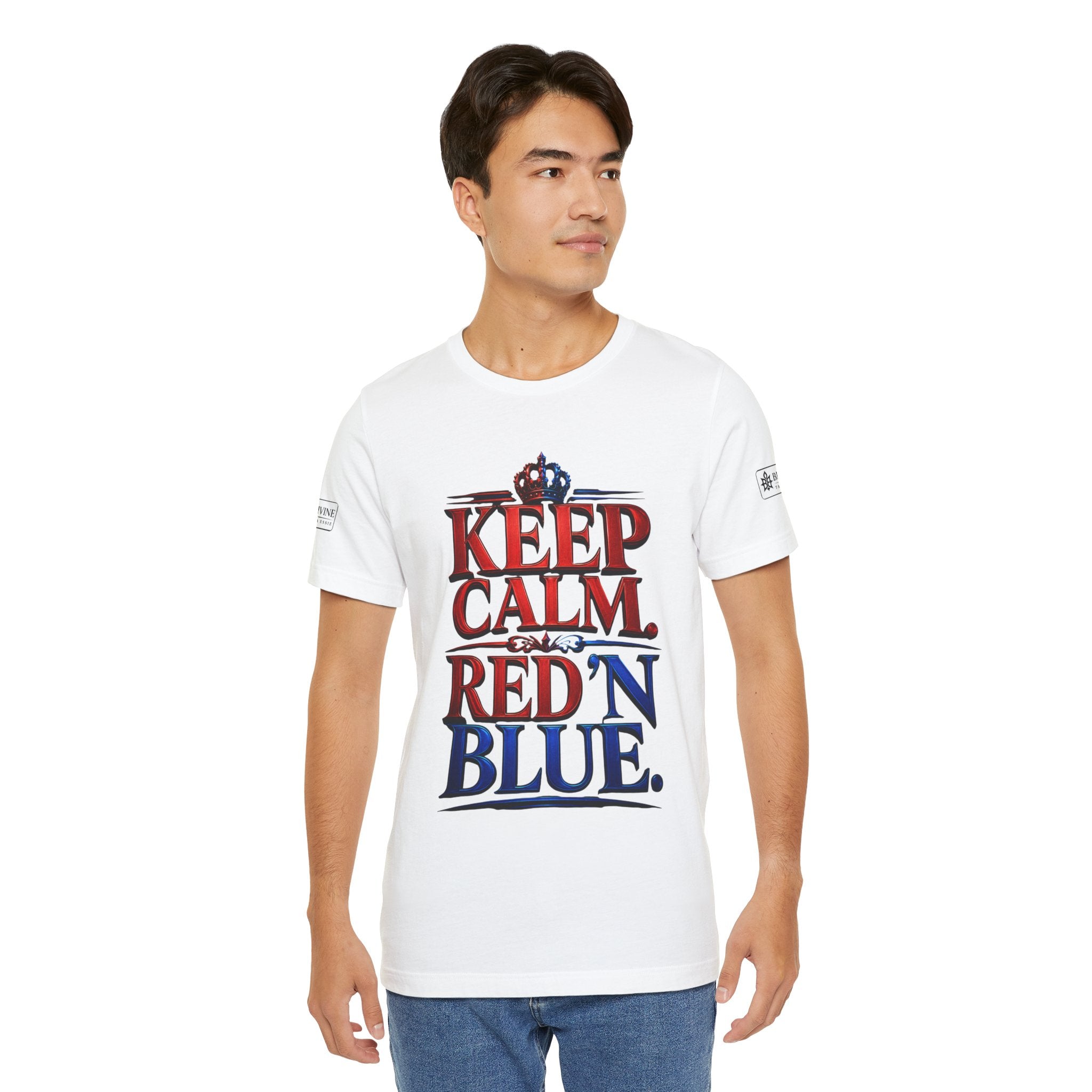 BE DIVINE™ Keep Calm. Red ’N Blue. Tee